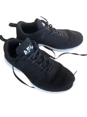APL Black Knit Women's Athletic Sneakers with White Midsole